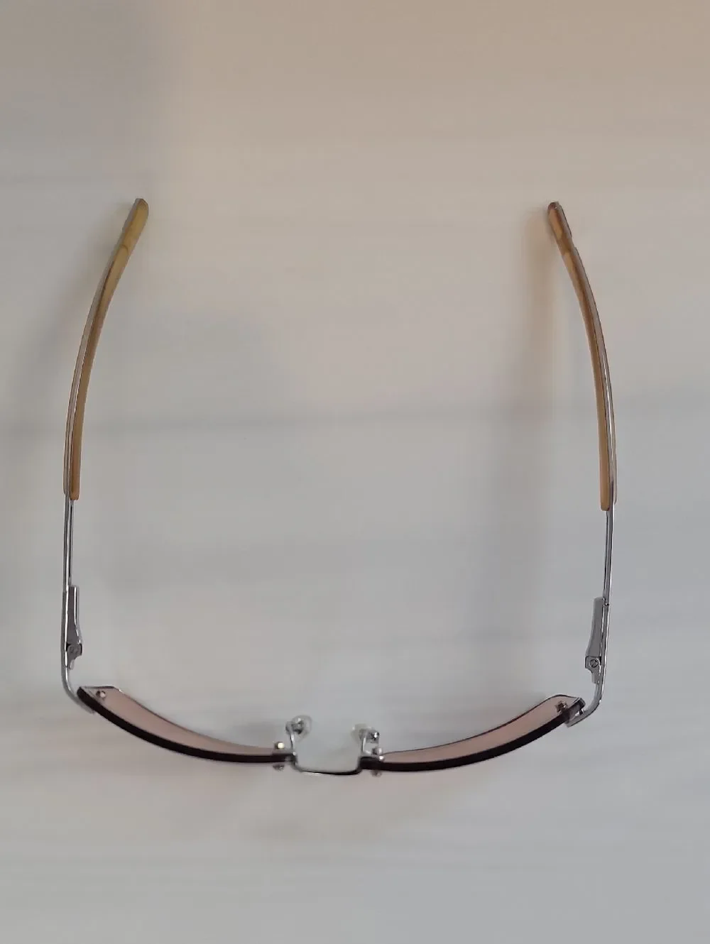 Rimless Rectangular Sunglasses with Light Brown Lenses No Brand